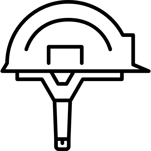 Construction helmet secure work worker icon