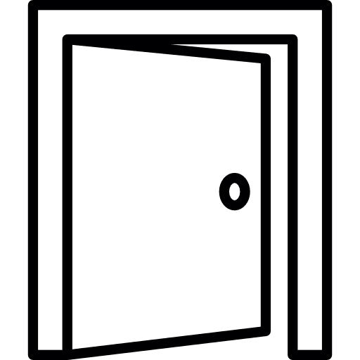 Open door frame buildings doors icon