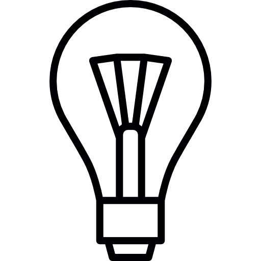 Light bulb and filament light lights bulbs icon