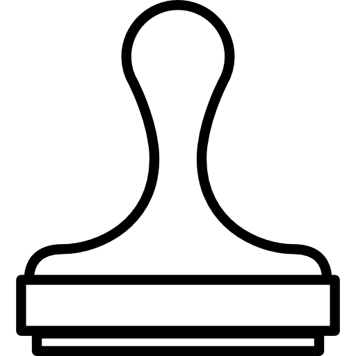 Rubber stamp prints office material paper work icon