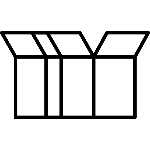 Open box cardboard packaging boxes icon