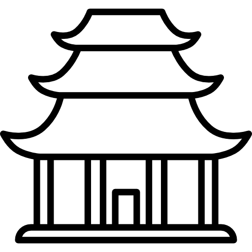 Chinese temple building asian buildings icon