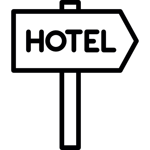 Hotel road sign direction maps and flags hotels icon