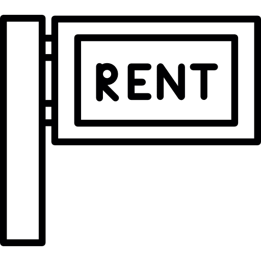 Rent sign maps and flags rental signal icon