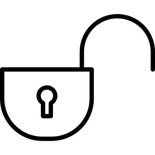 Unsecure security system unlocked unlock icon