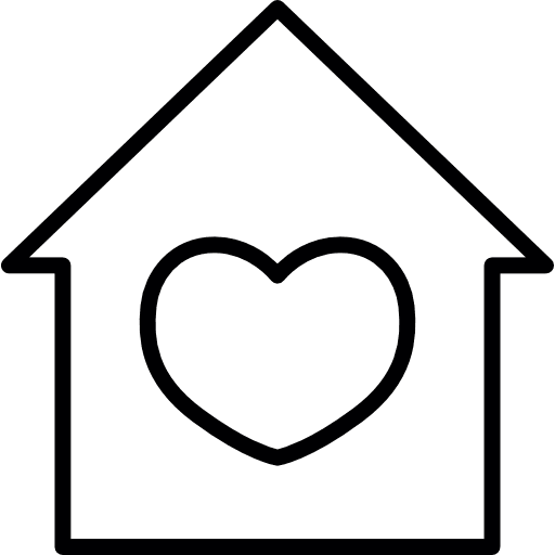 Favorite house house heart shaped lovely icon