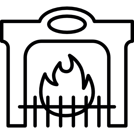 Fire place home house flame icon