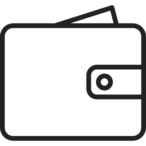 Wallet with bill wallet saving money icon