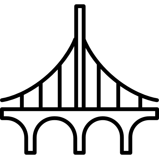 Arched bridge bridges buildings archs icon