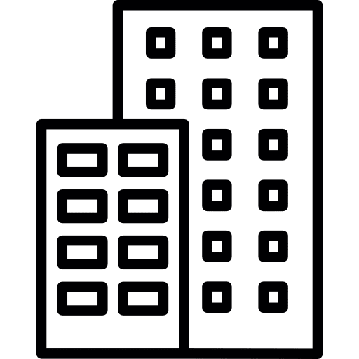 Building skyscrapers houses flats icon