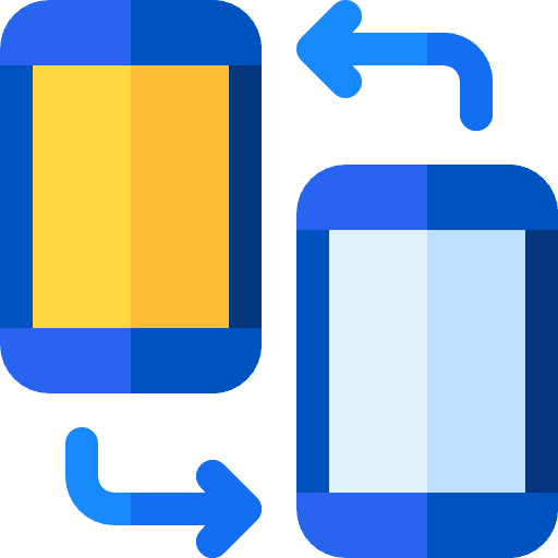 Smartphone exchanging technology mobile phone icon