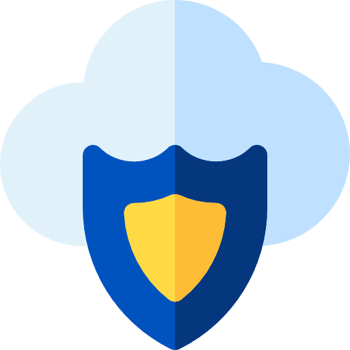 Shield cloud computing technology defense icon Shield cloud computing technology defense icon