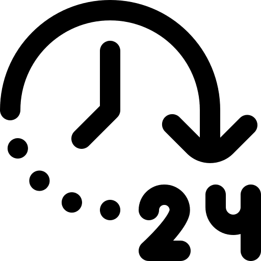 24 hours commerce and shopping info telephone icon 24 hours commerce and shopping info telephone icon