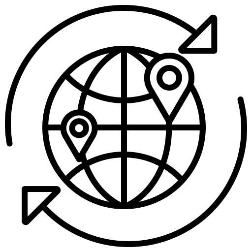 Globe end to end point business and finance icon Globe end to end point business and finance icon