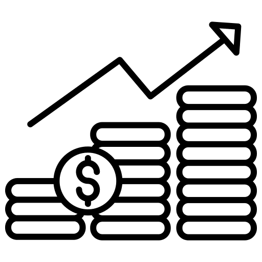 Sales revenue business and finance increase icon