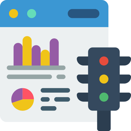 Browser business and finance digital traffic traffic signal icon