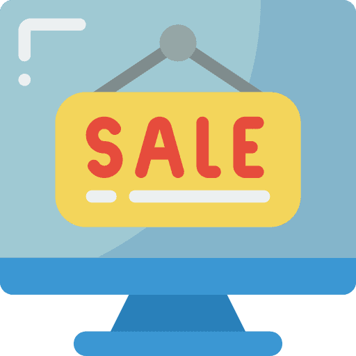 Desktop online shopping website ecommerce icon