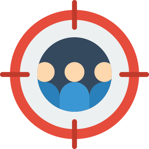 Target focus group business and finance audiences icon