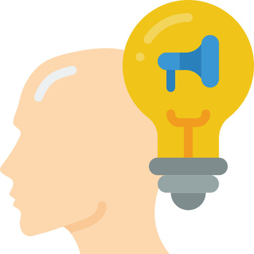 Lightbulb strategy people education icon