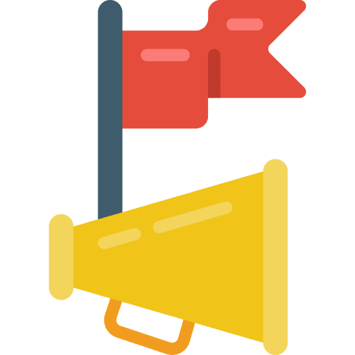 Flag bullhorn communication loudspeaker icon