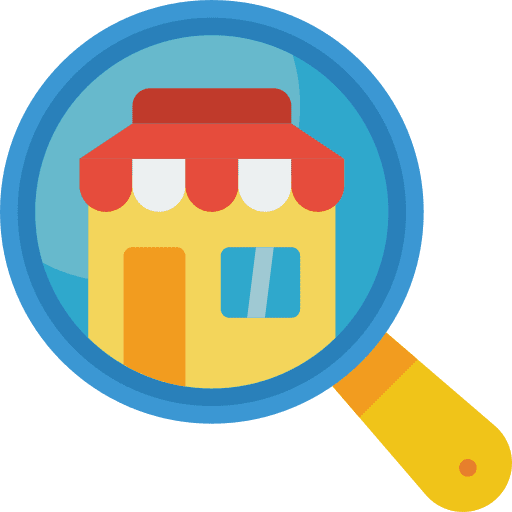 Magnifying glass business and finance shop search icon