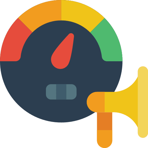 Speedometer performance report advert icon