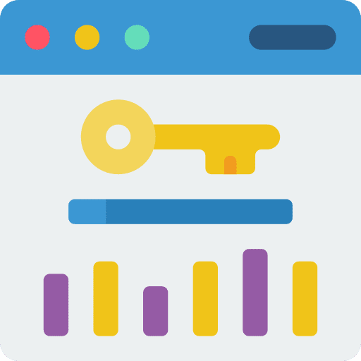 Website interface label key word icon