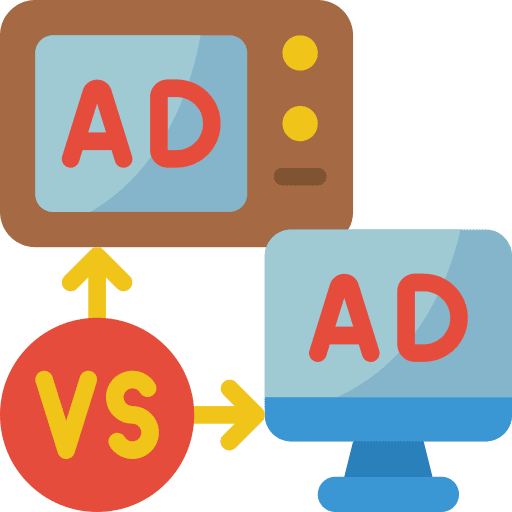 Advert computer advertising tv icon