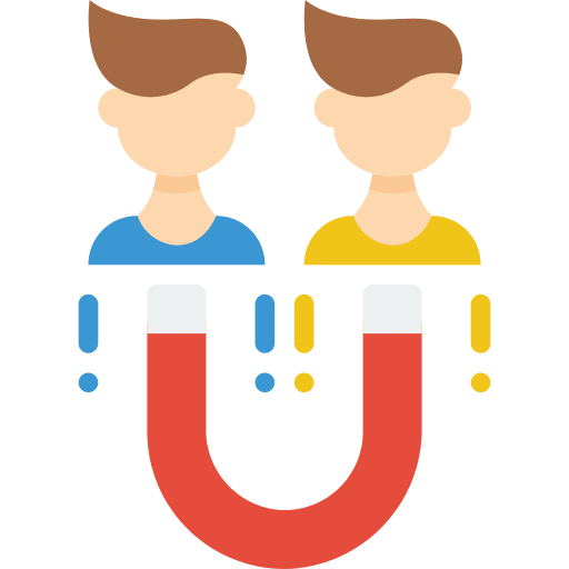 Magnet marketing seo and web headhunting icon