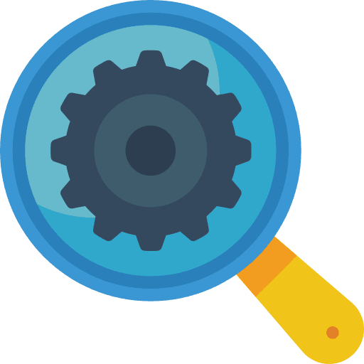 Magnifying glass search optimization seo icon
