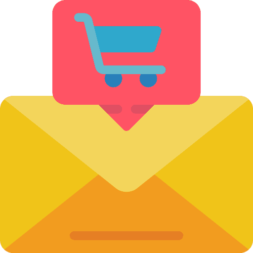 Mail speech bubble commerce and shopping shopping cart icon