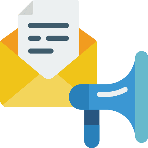 Megaphone email marketing loudspeaker mail icon