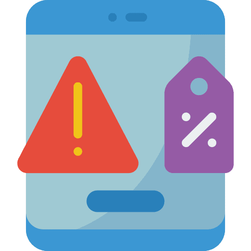 Mobile alert commerce and shopping promotion icon
