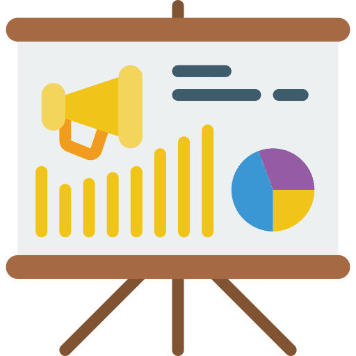 Presentation graph bar graph line chart icon