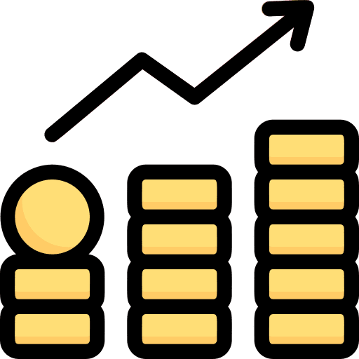 Money growth business and finance statistics finance and business icon