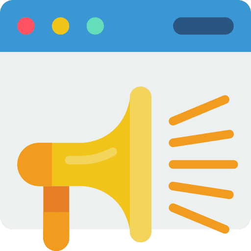 Website megaphone announcer loudspeaker icon