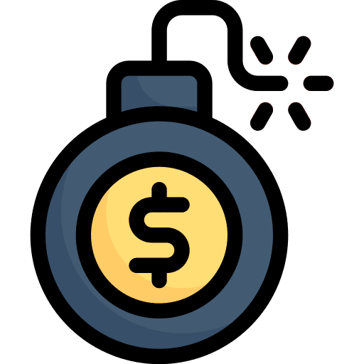 Debt business and finance bomb accounting icon Debt business and finance bomb accounting icon