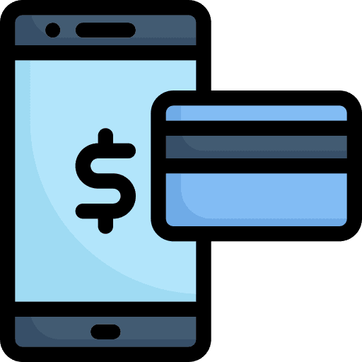Mobile card finance and business online transaction icon Mobile card finance and business online transaction icon