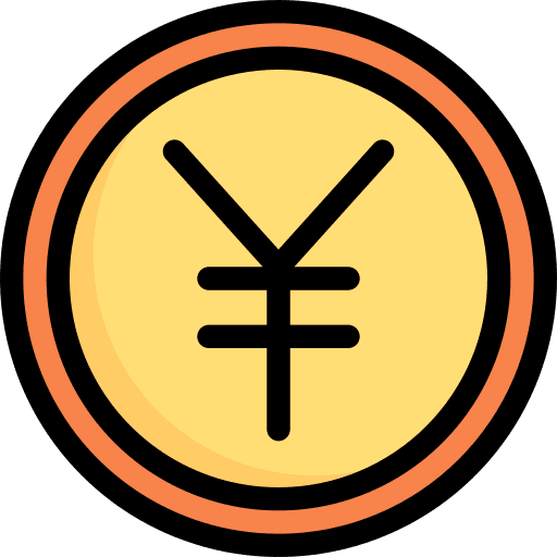Yen coin banking currency icon Yen coin banking currency icon