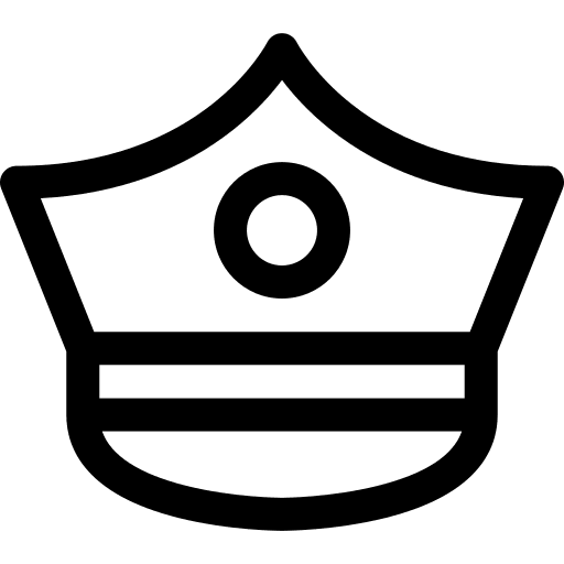 Police hat accessory police protection icon Police hat accessory police protection icon