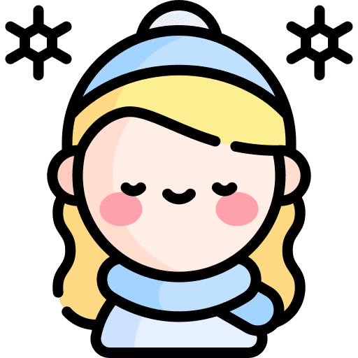 Cold blonde caucasian weather icon Cold blonde caucasian weather icon