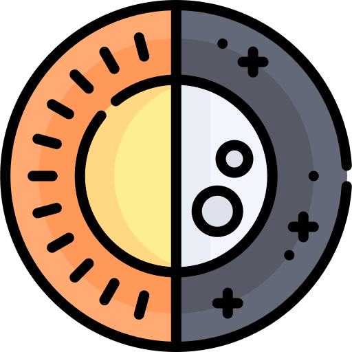 Day and night sky sun moon icon
