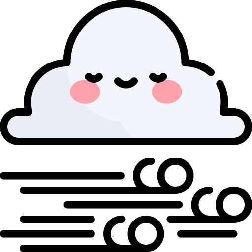Windy cloud wind blowing icon