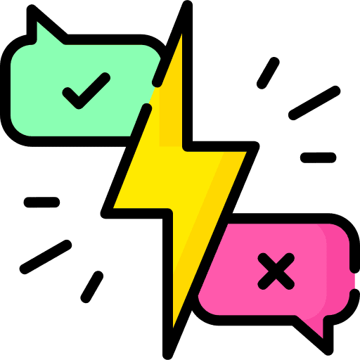 Conflict yes or no conflict yes icon