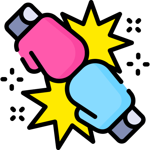 Confrontation fists sports and competition gloves icon