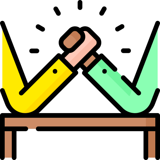 Arm wrestling partnership hands motivation icon Arm wrestling partnership hands motivation icon