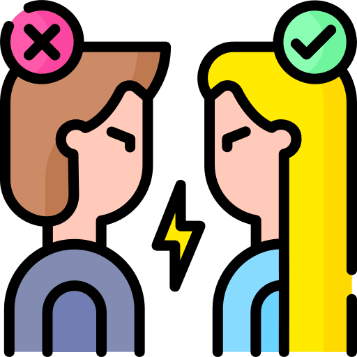 Confrontation yes no communications icon Confrontation yes no communications icon