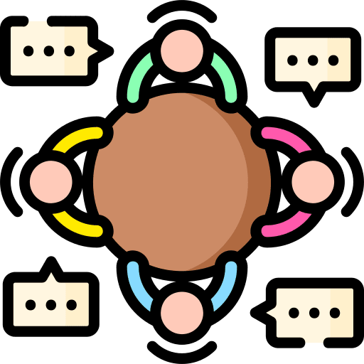 Meeting communications round table talking icon Meeting communications round table talking icon