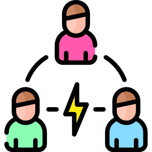 Third party umpire people conflict icon Third party umpire people conflict icon