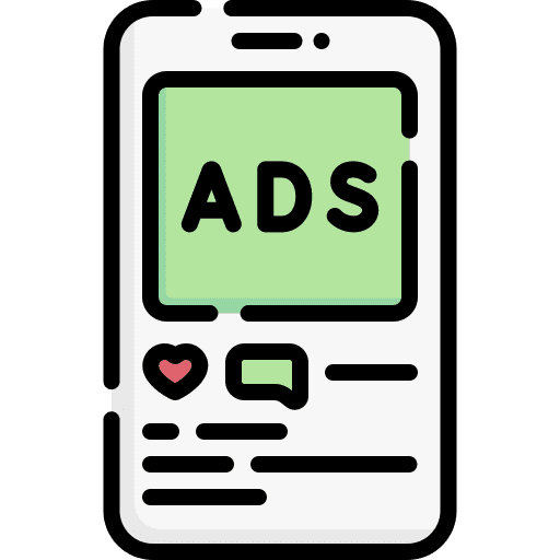 Ads social media advertising announcement icon Ads social media advertising announcement icon